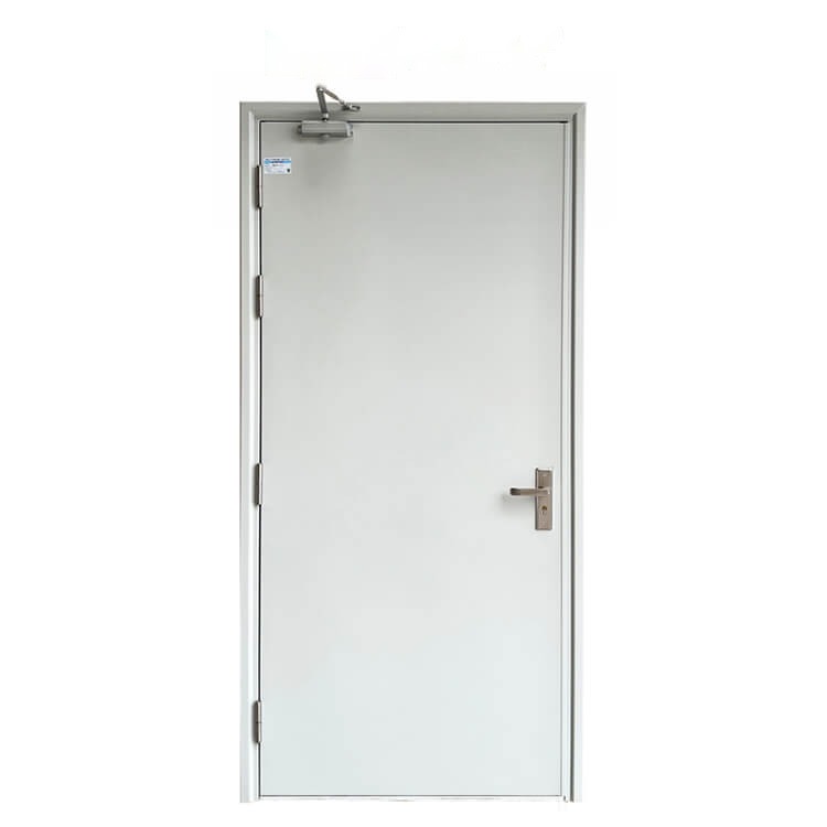 Cửa chống cháy EI60 1 cánh sơn tĩnh điện ghi RAL7035 lắp tại chung cư mini