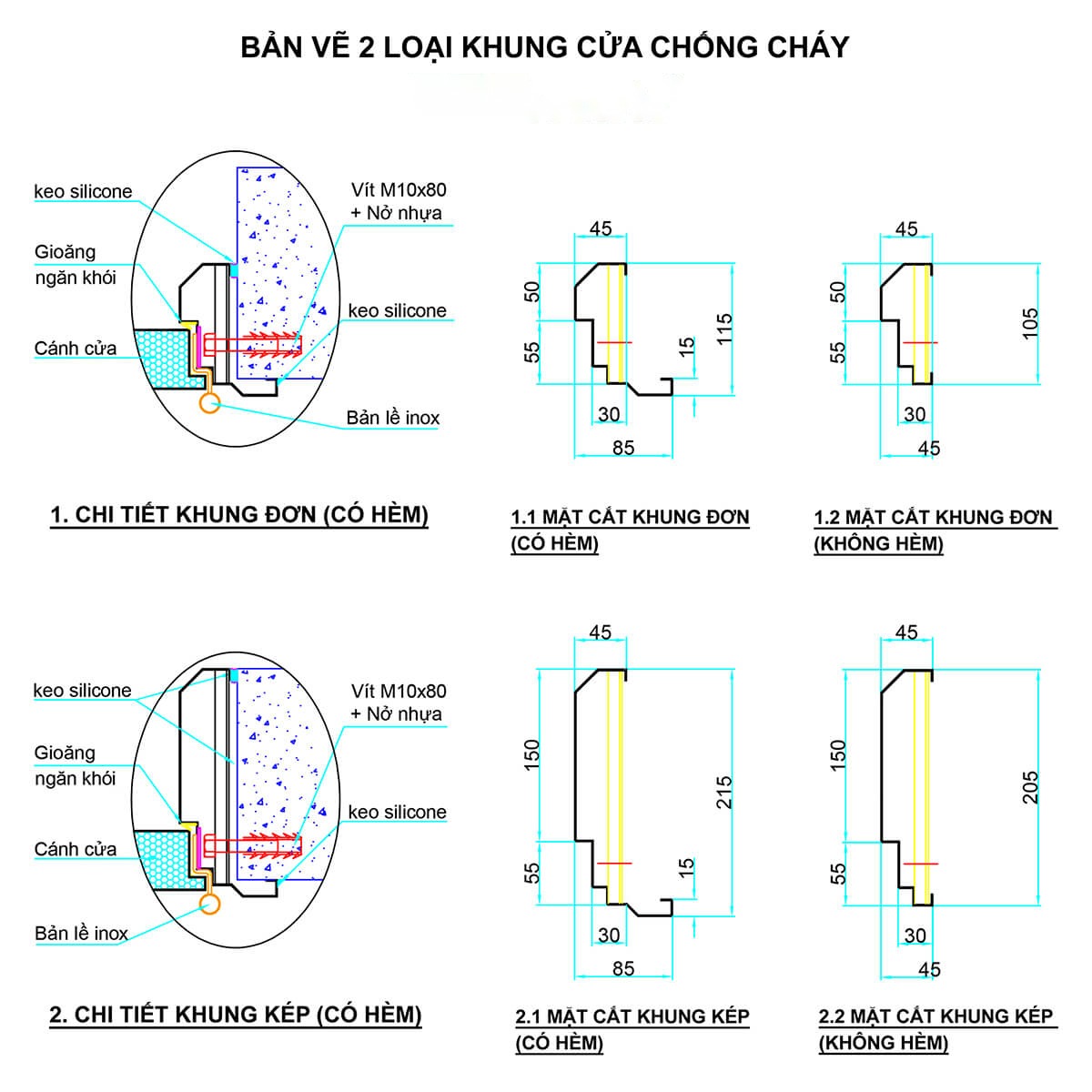 Cửa chống cháy EI70 1 cánh màu ghi RAL7035 lắp tại buồng thang bộ
