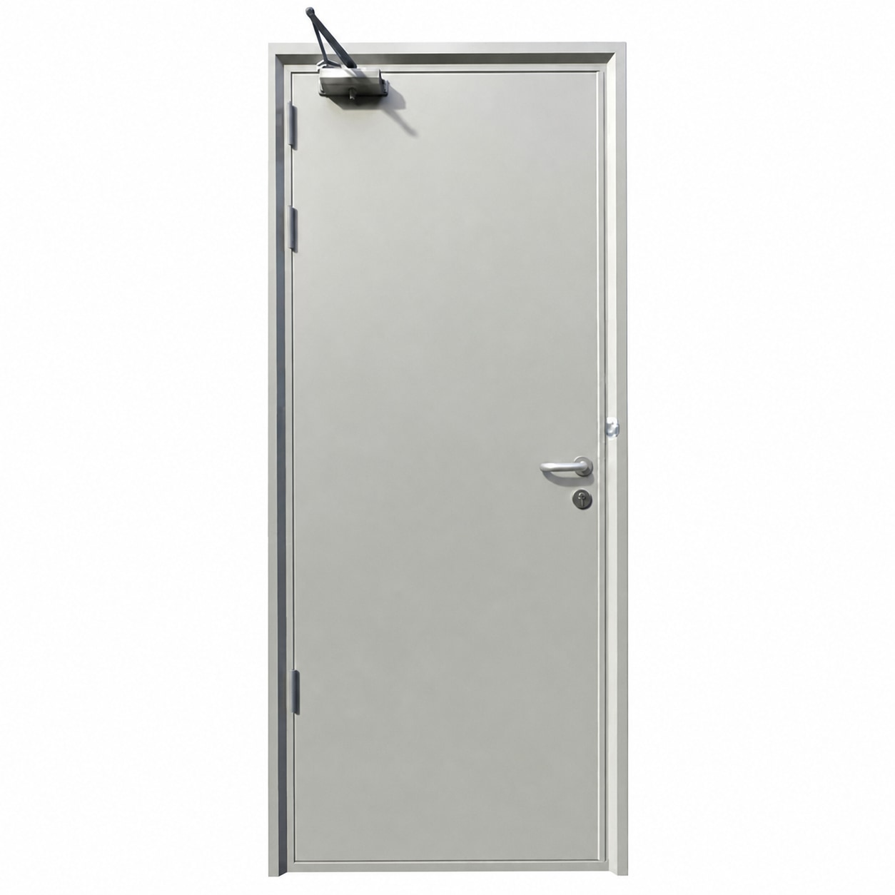 Cửa chống cháy EI120 một cánh sơn tĩnh điện xám RAL7035