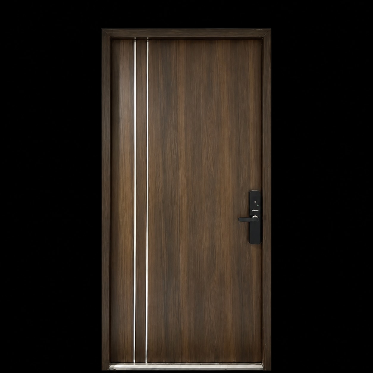 Cửa vân gỗ chống cháy EI120 một cánh bề mặt thép phủ vân gỗ