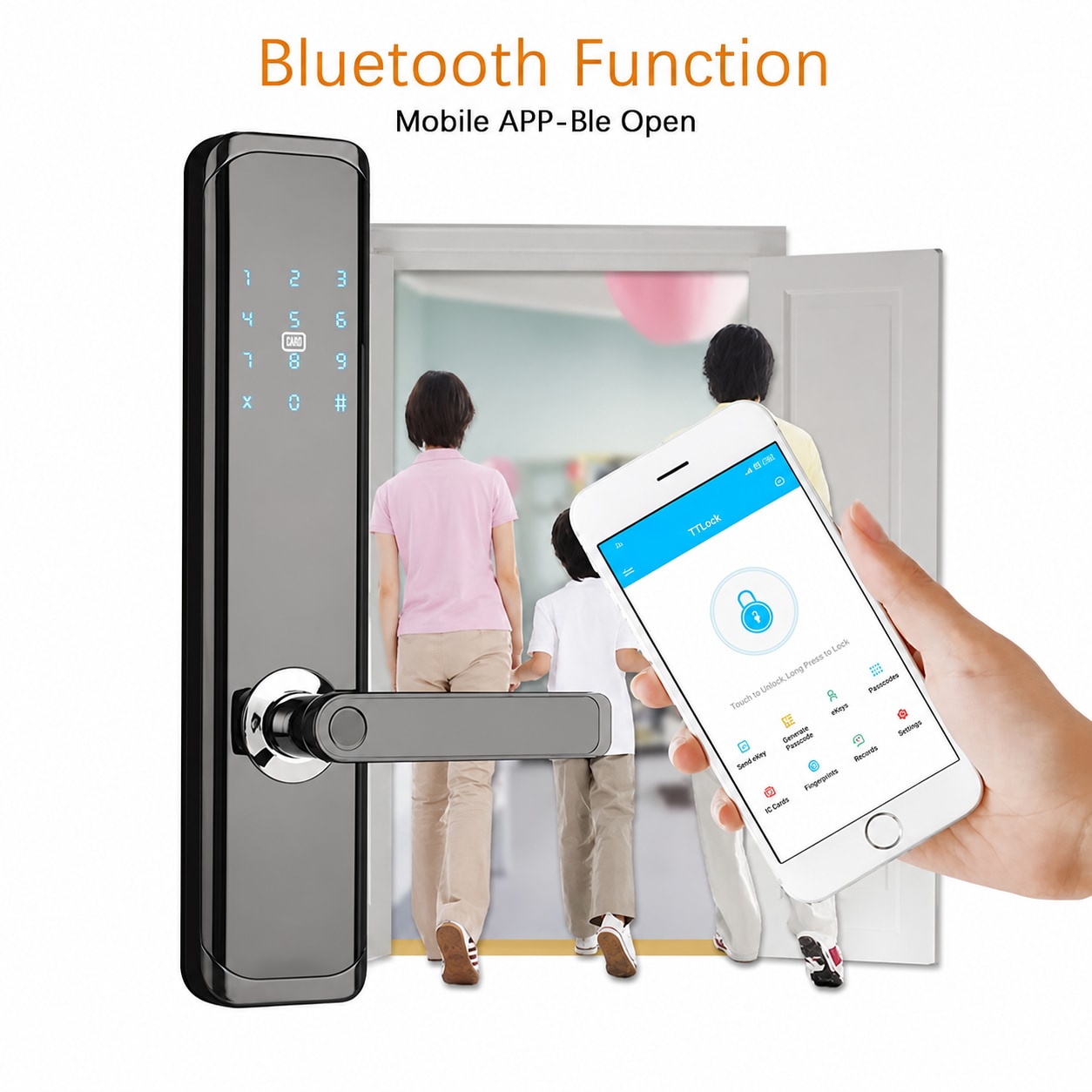 Khoá thông minh vân tay F1821 lắp trên cửa chống cháy EI70