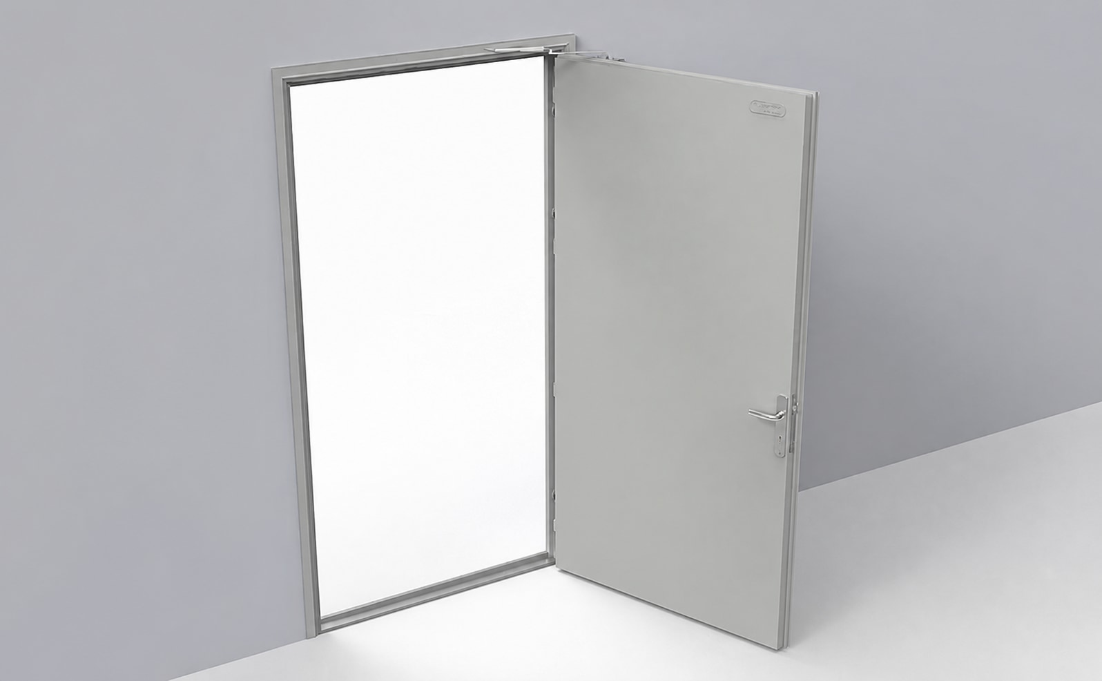 Cửa chống cháy EI70 1 cánh màu ghi RAL7035 lắp tại buồng thang bộ