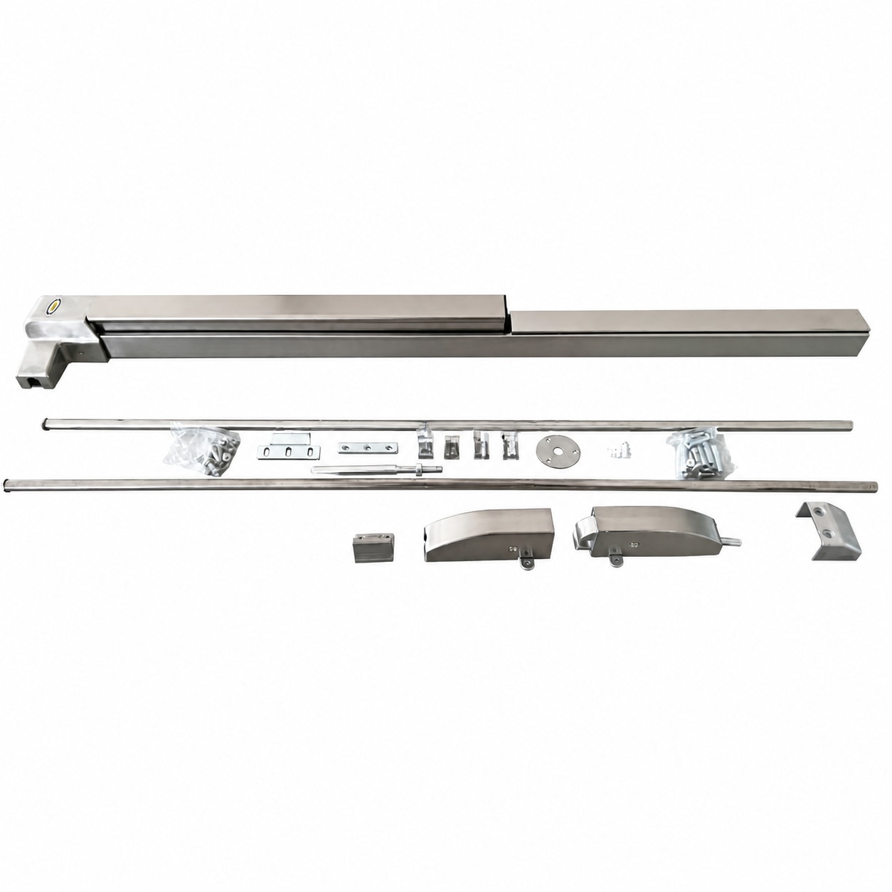 Thanh đẩy thoát hiểm đôi 2 điểm inox 304 F3260-SS trên cửa chống cháy hai cánh