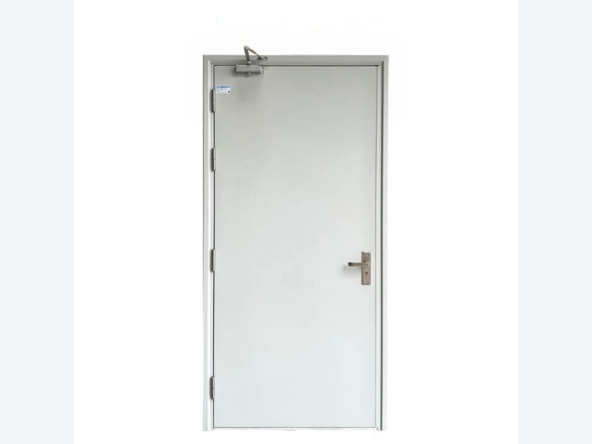 Cửa chống cháy EI60 1 cánh sơn tĩnh điện ghi RAL7035 lắp tại chung cư mini