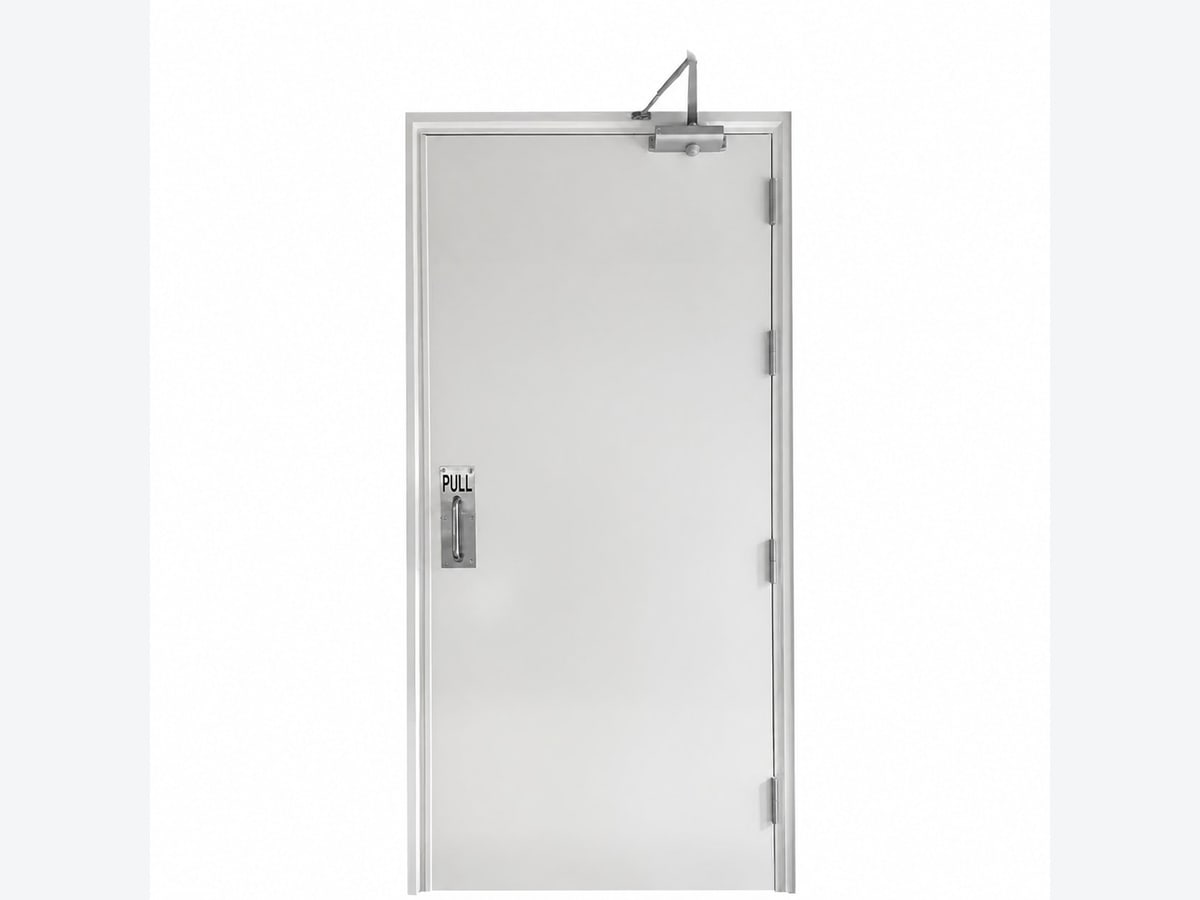 Cửa chống cháy EI120 một cánh sơn tĩnh điện xám RAL7035