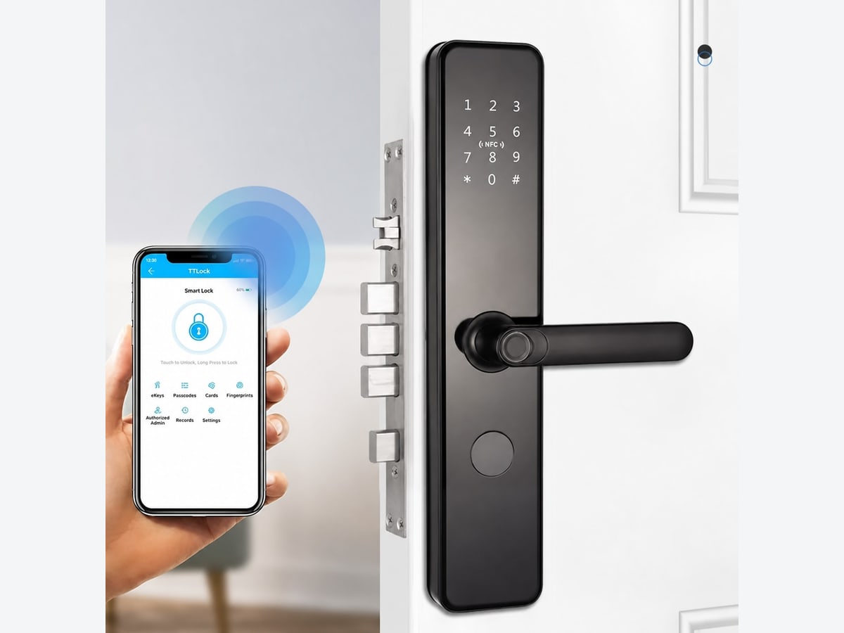 Khoá thông minh F2216 mã số thẻ từ vân tay cho cửa chống cháy