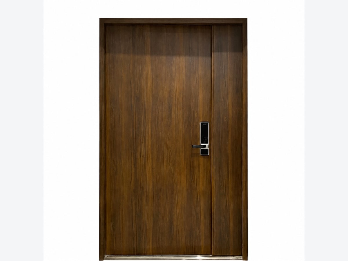 Cửa chống cháy căn hộ EI70 hai cánh lệch sơn tĩnh điện