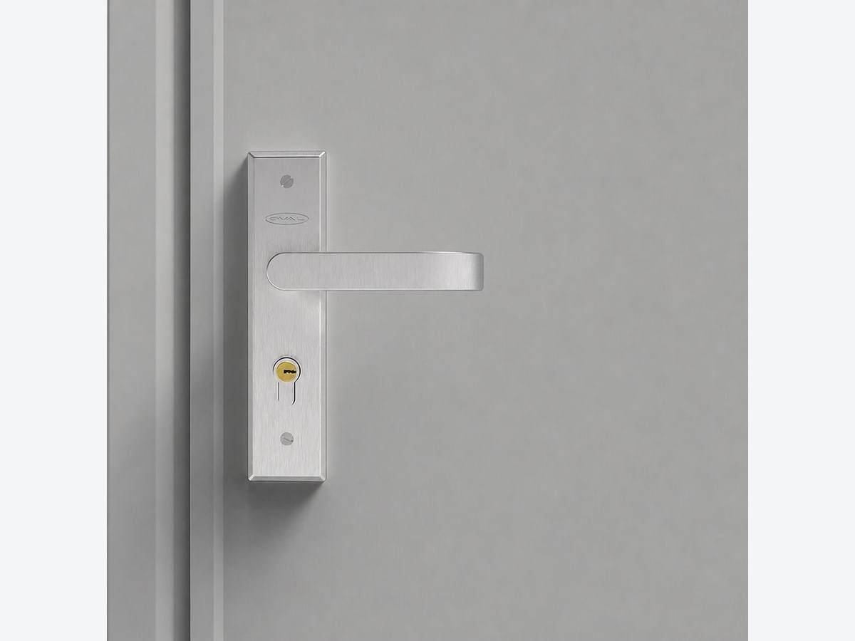 Cửa chống cháy EI60 1 cánh sơn tĩnh điện ghi RAL7035 lắp tại chung cư mini