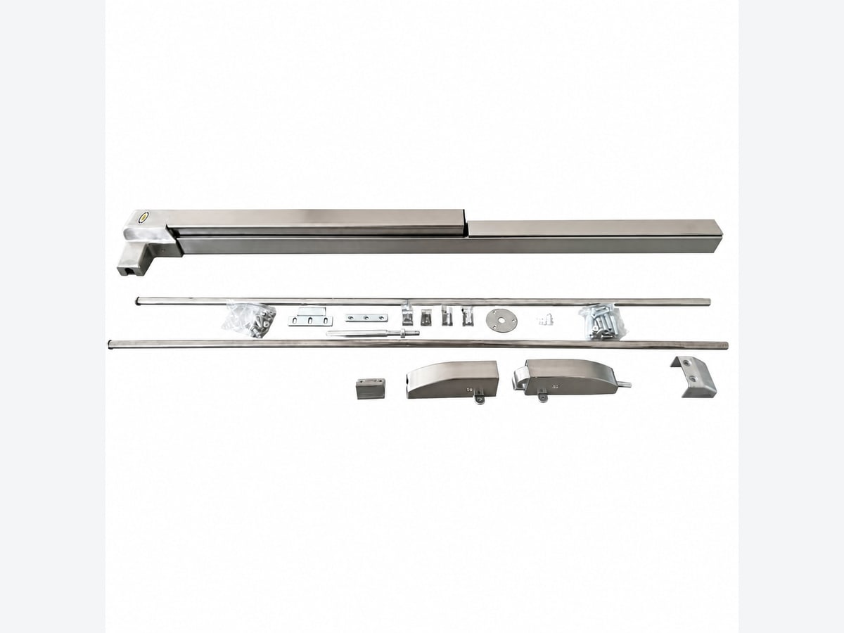Thanh đẩy thoát hiểm đôi 2 điểm inox 304 F3260-SS trên cửa chống cháy hai cánh